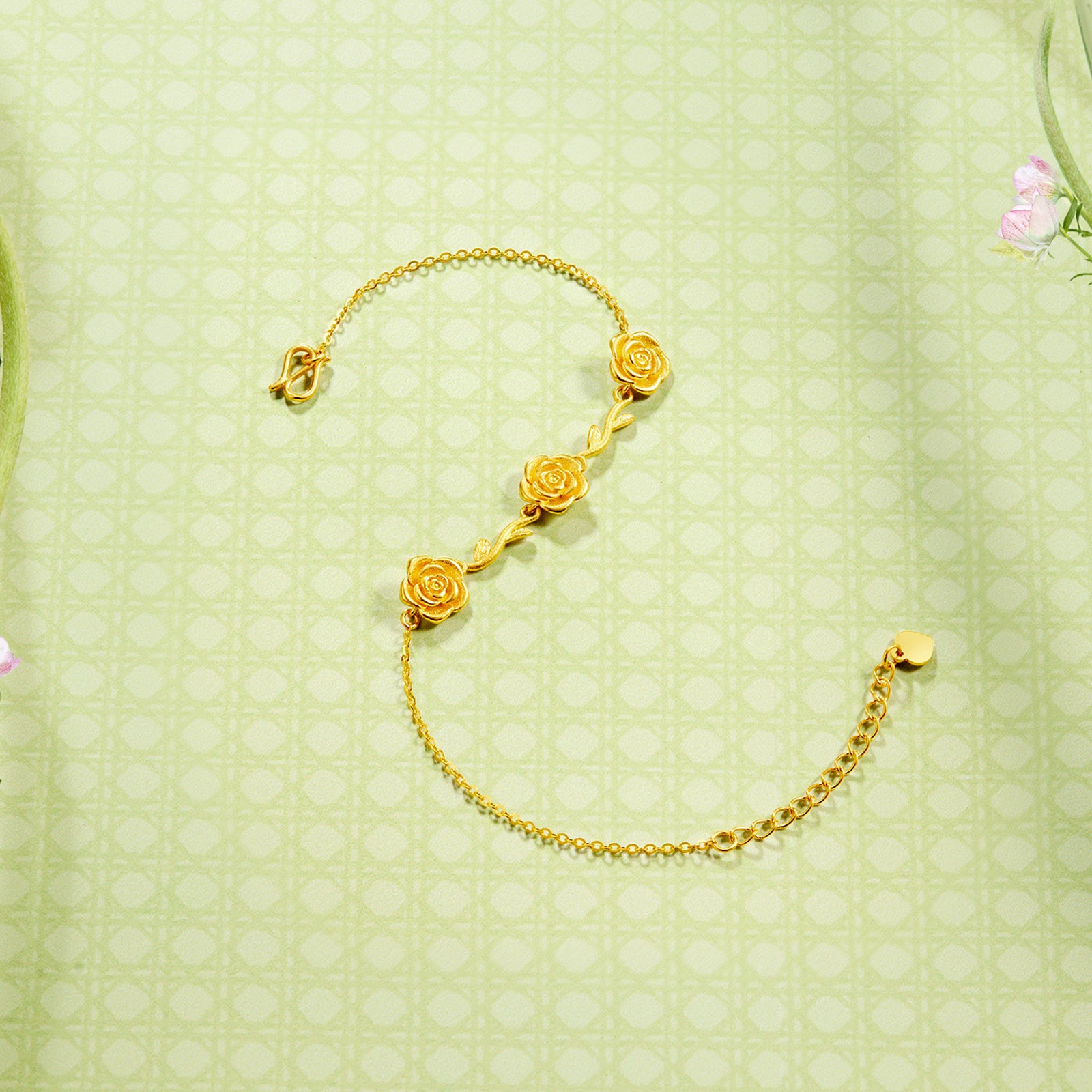 「安妮花園」24K金鍊手鍊 花朵 3.5-4克 A0713012