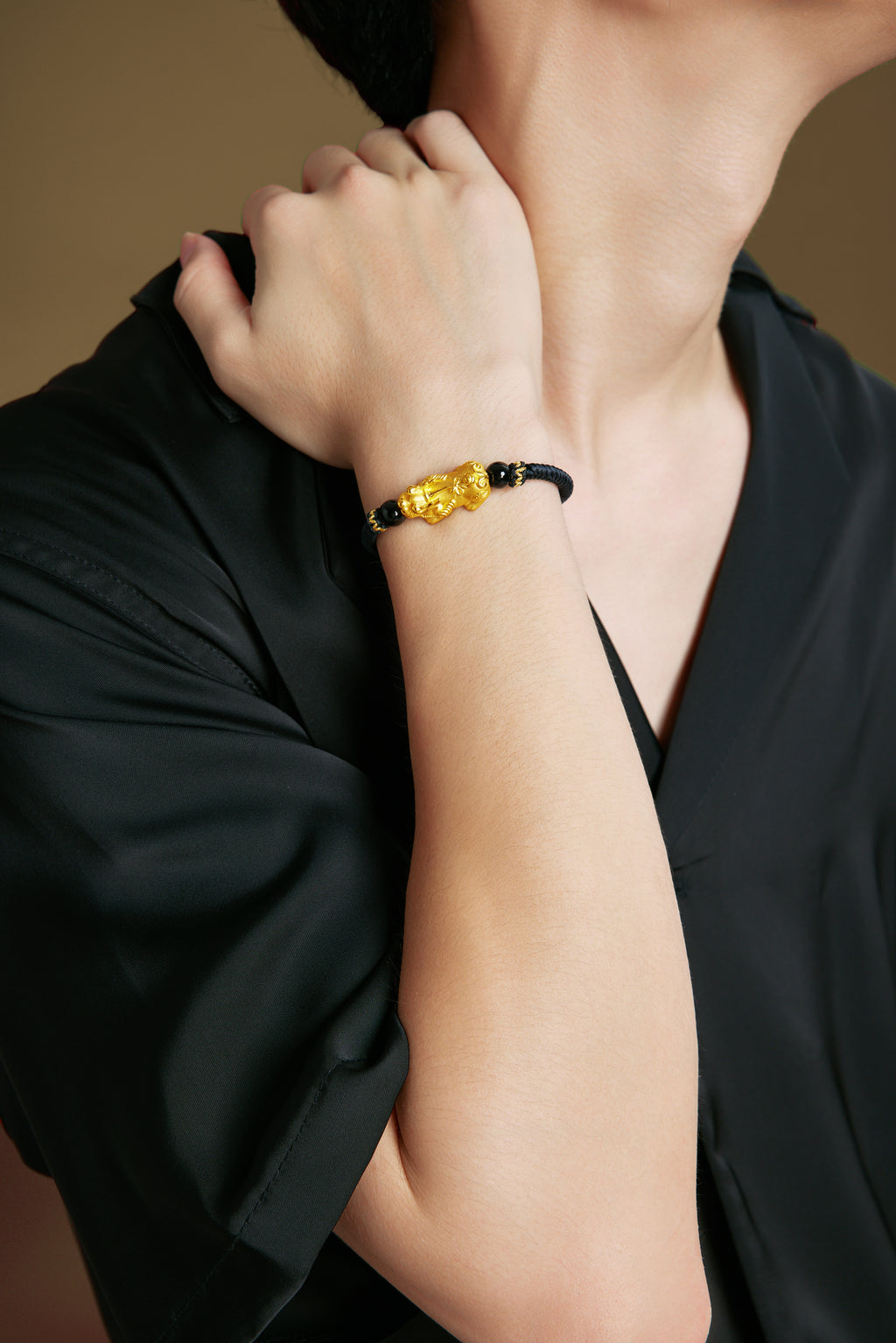 24K Gold String Bracelet Pixiu 2.4-2.7g A1712052