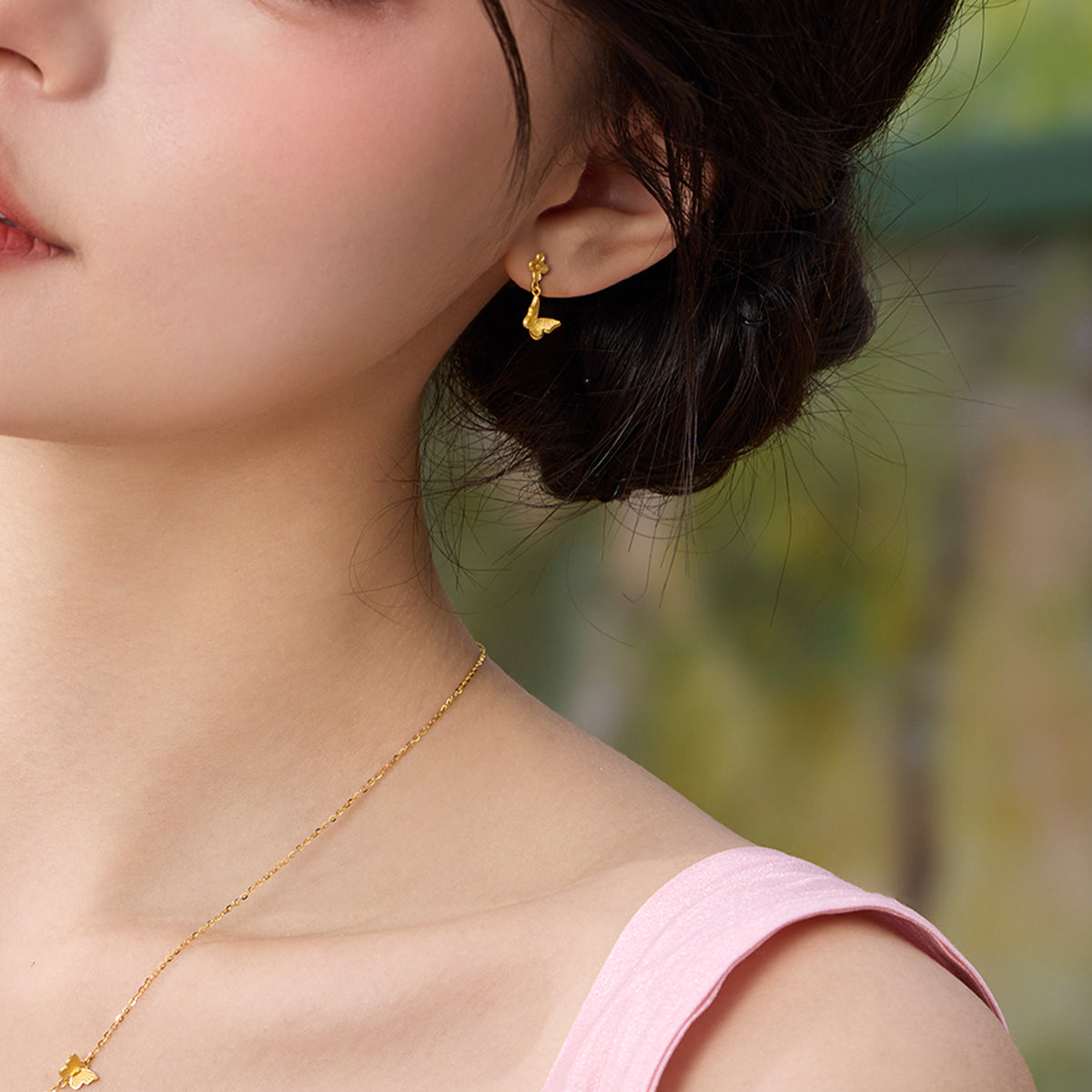 “Dream in the Garden” 24K Gold Earrings Flower 1.45-1.65g A0914969