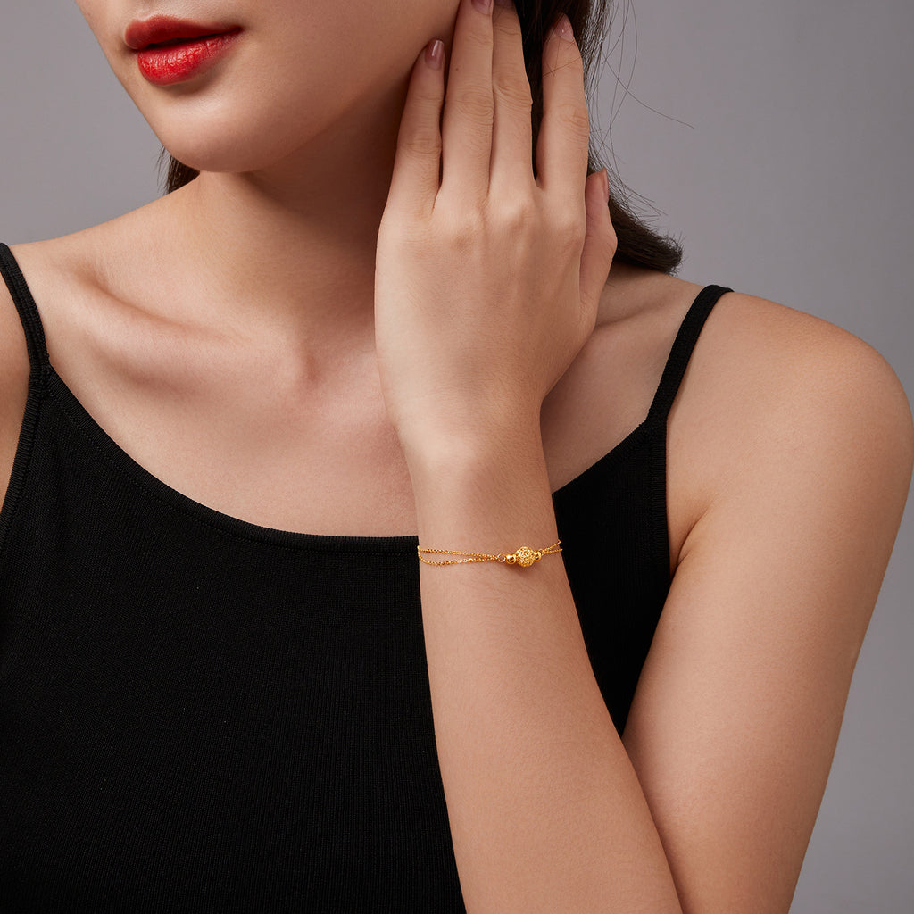 "infinite" 24K Gold Chain Bracelet 2.3-2.8g A079853