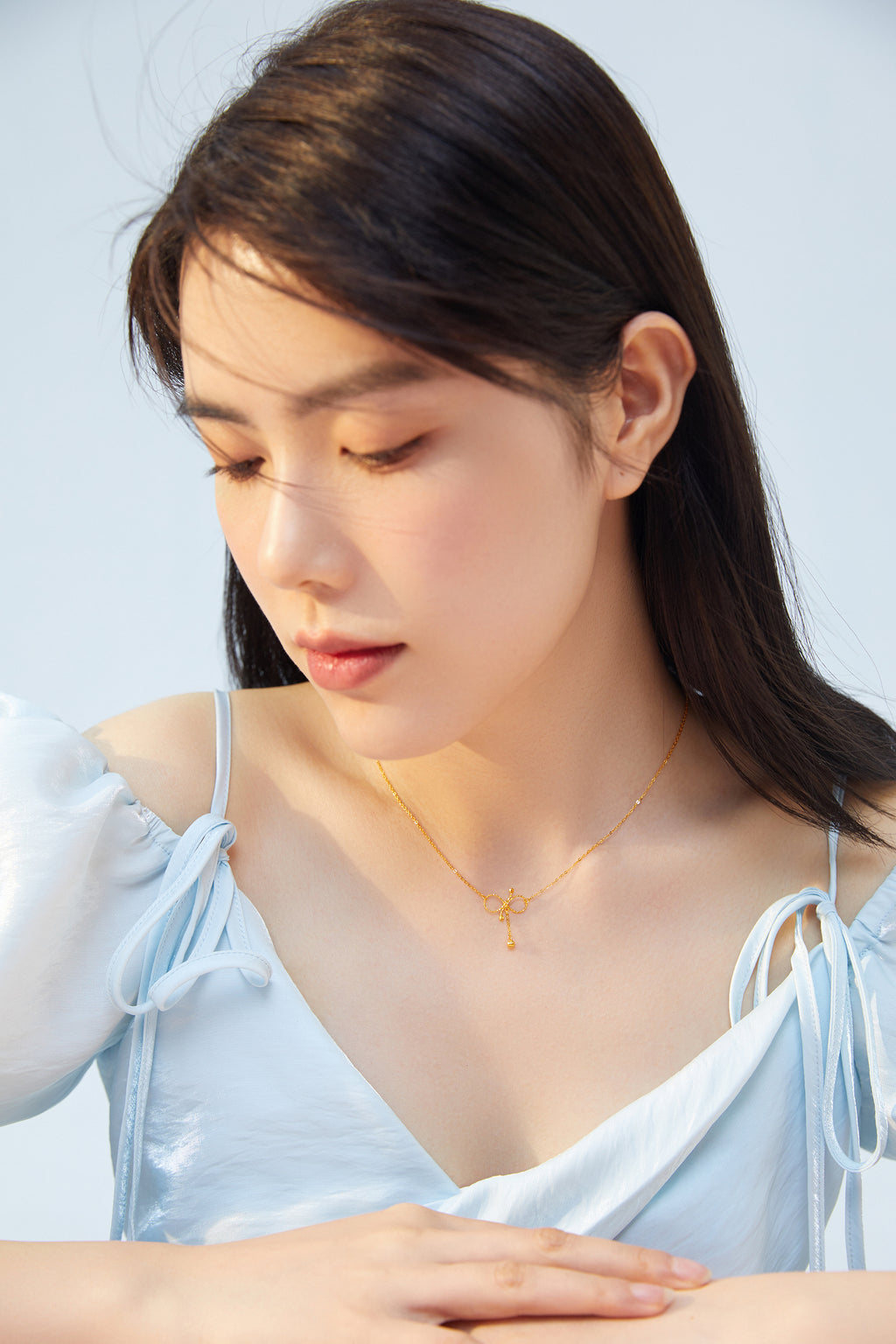 "infinite" 24K Gold Pendant Necklace              Bow 2.41-3.01g AW066645