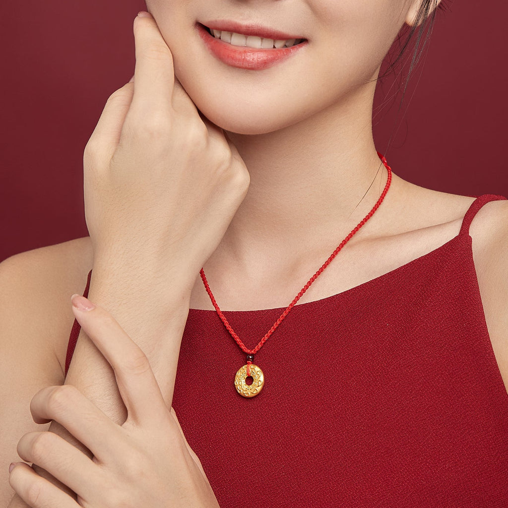 24K金吊墜項鍊 1.1-1.4公克 平安口 AD040877