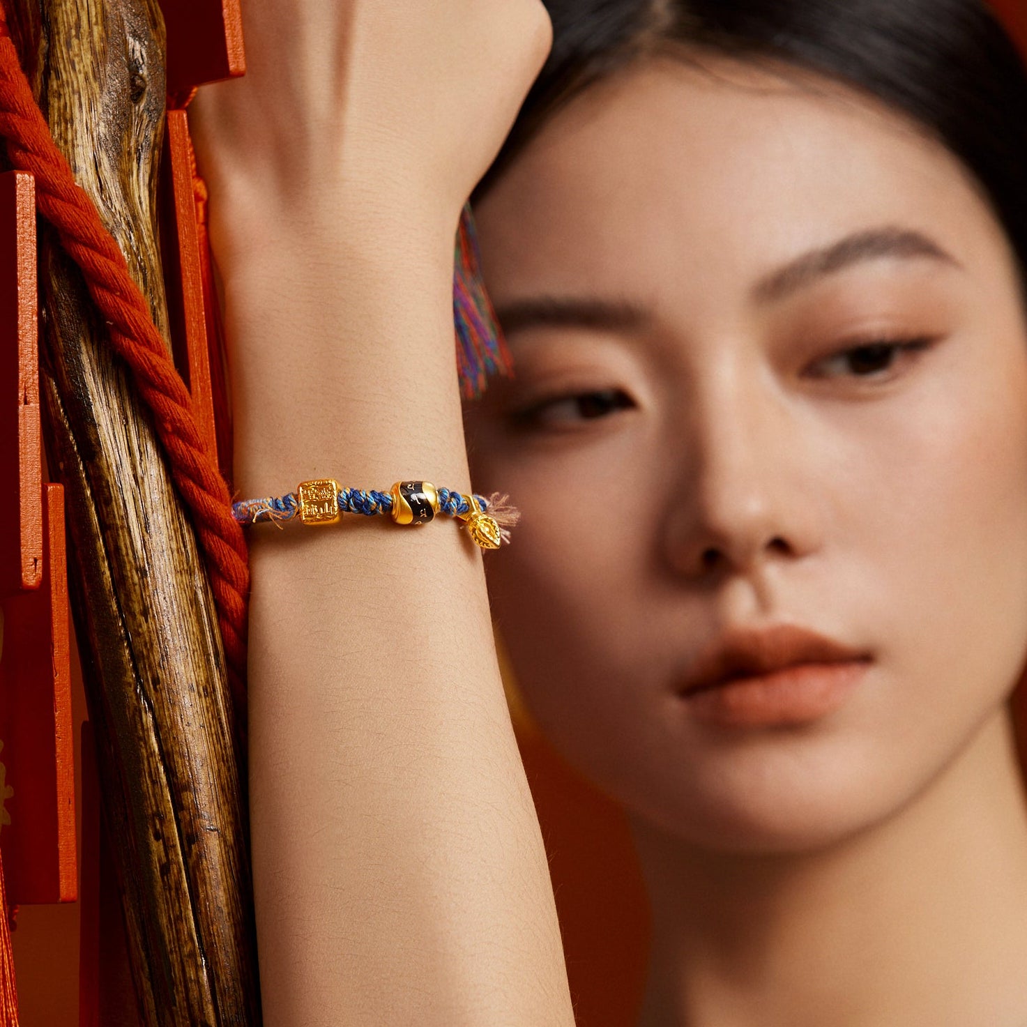 Jiuhua Mountain' 24K Gold String Bracelet Vajra A1715272