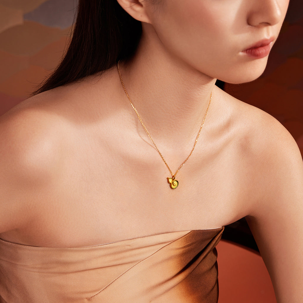 "Chinese Zodiac Snake" 24K Gold Pendant Gourd 2.05-2.35g A0415128