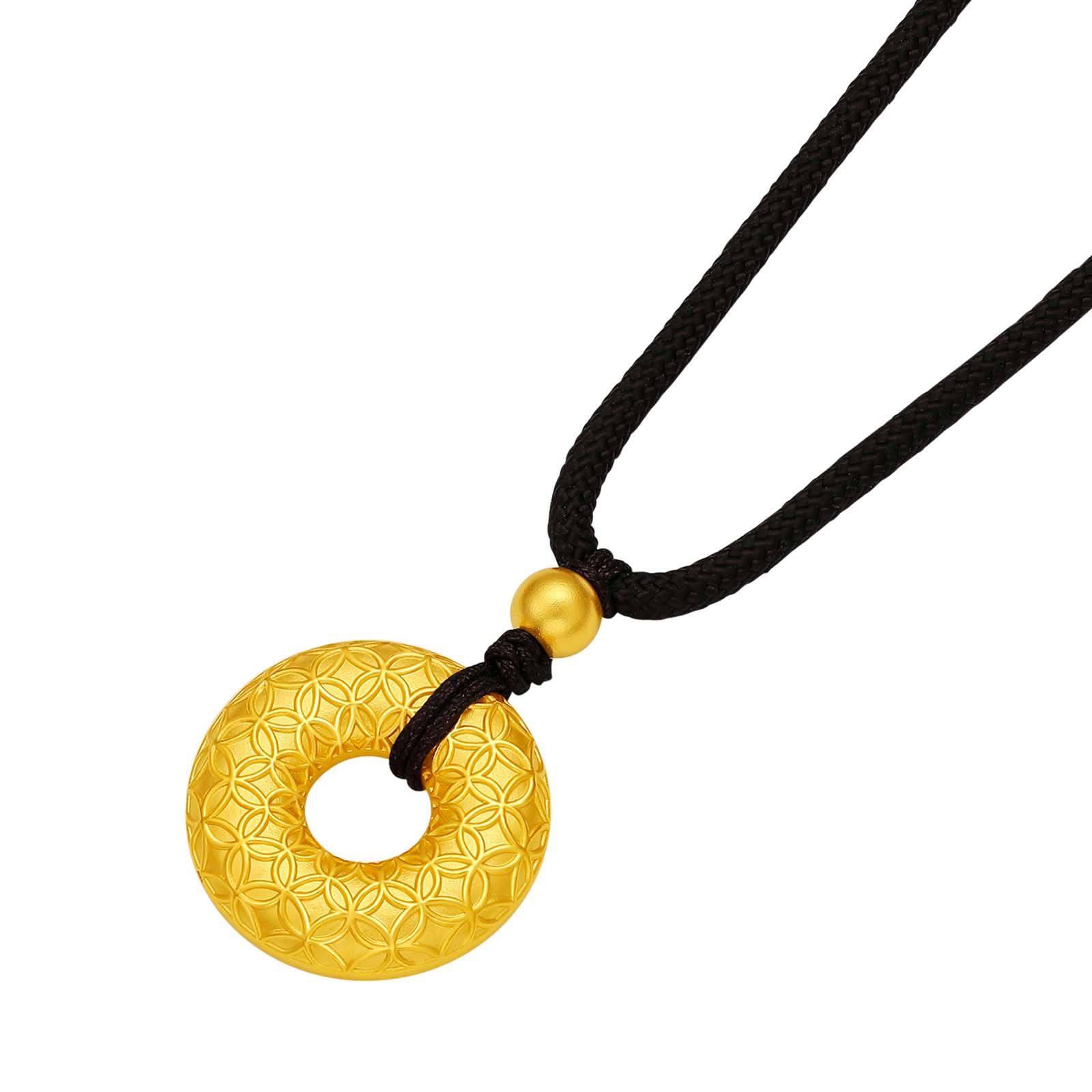 24K Gold Pendant Peace Buckle 2.4-2.7g A0416114