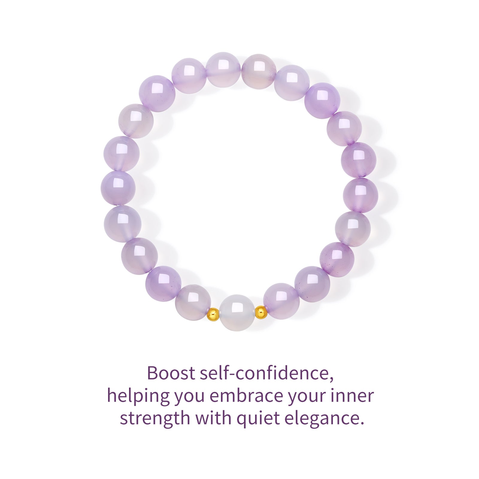 18K Gold Beaded Bracelet Chalcedony 0.03-0.05g J1915935