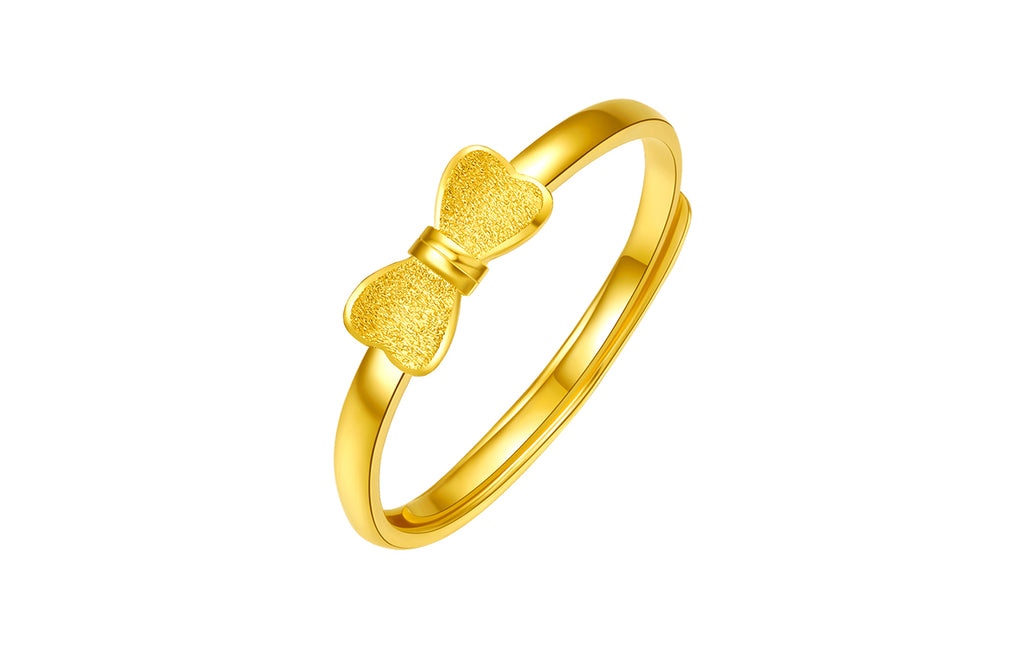 999 24K Gold Ring Bow 1.8-2.1g AA016686