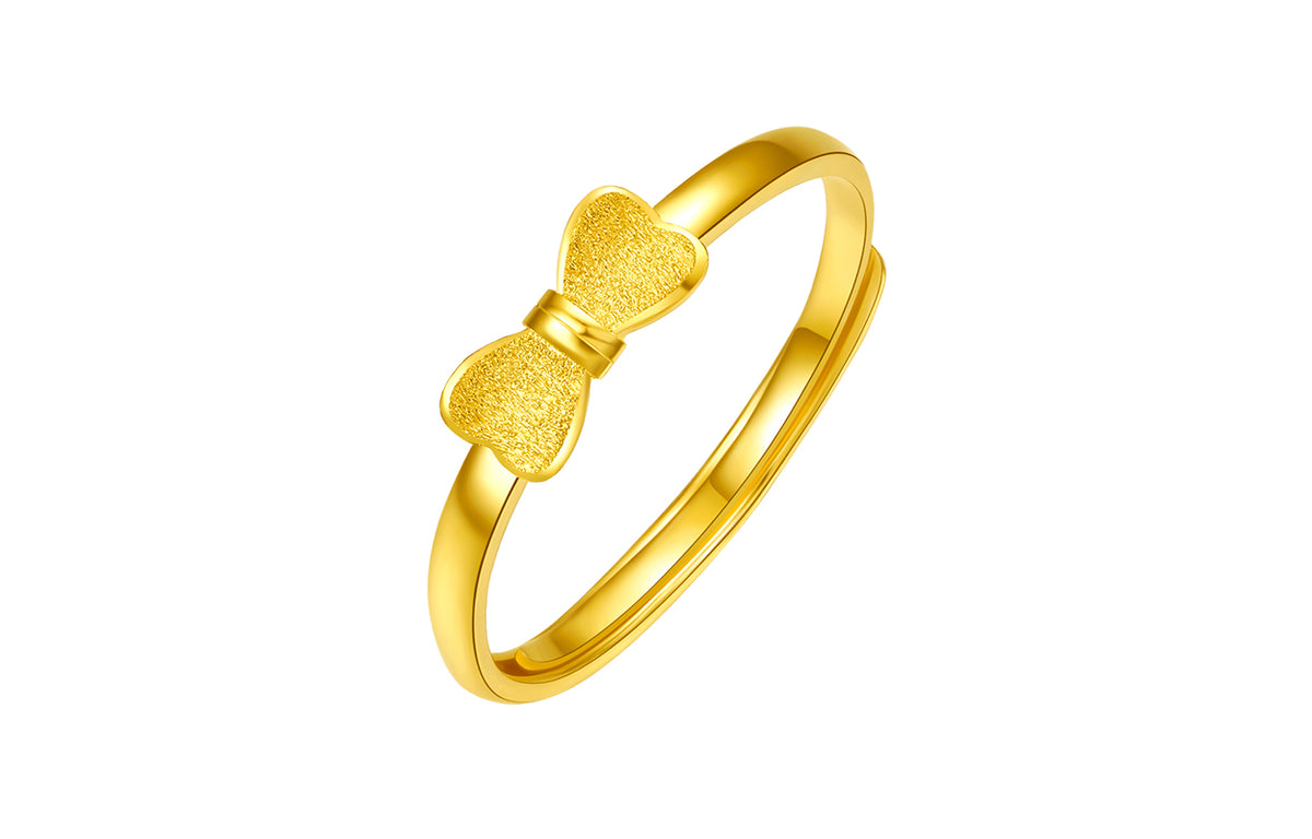 999 24K Gold Ring Bow 1.8-2.1g AA016686