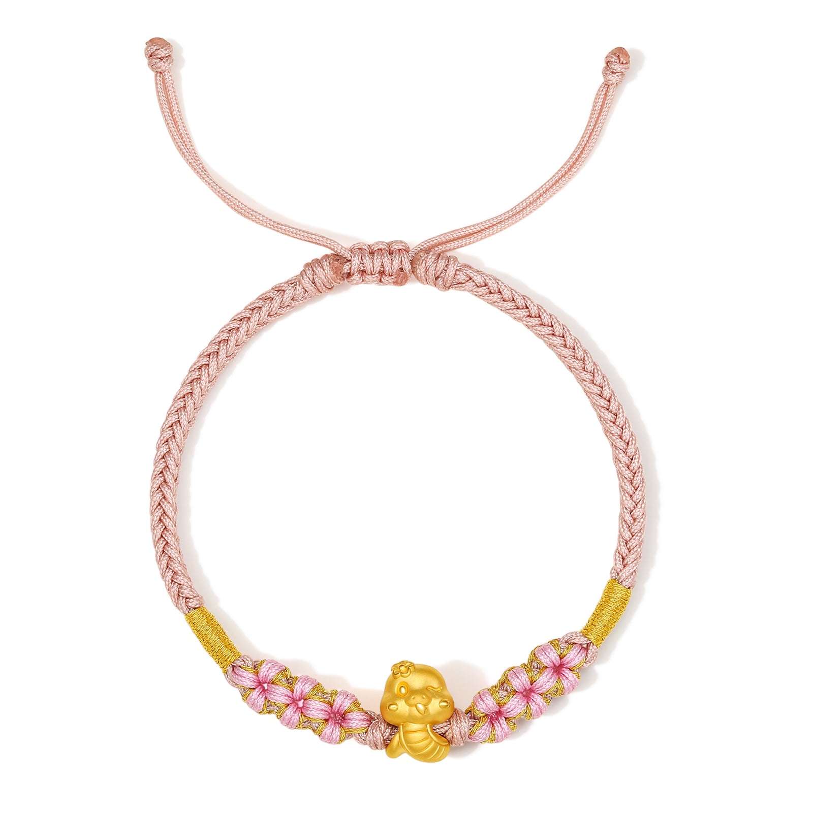 "Chinese Zodiac Snake" 24K Gold String Bracelet Snake 0.35-0.5g A1713269