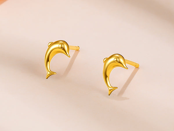 999 24K Gold Earrings Dolphin 0.67-0.87g AA096007