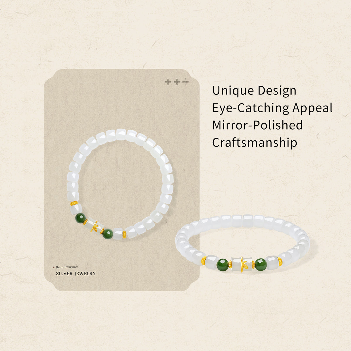 24K Gold Beaded Bracelet Hetian Jade 6.5*5.5mm 5.8-6.3mm 0.35-0.7g Y1923995