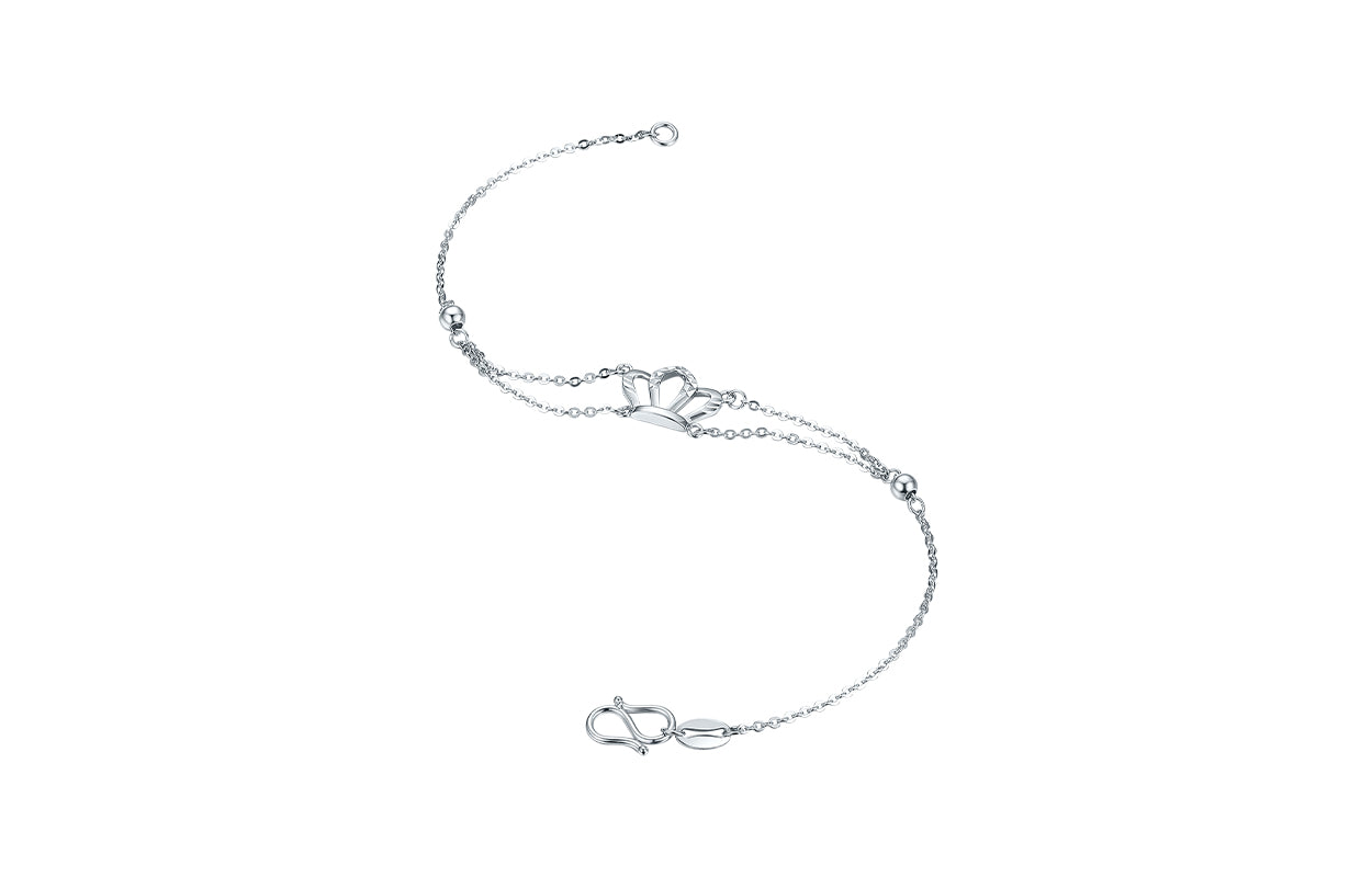 950 Platinum Chain Bracelet Crown 2.2-2.5g PT073875