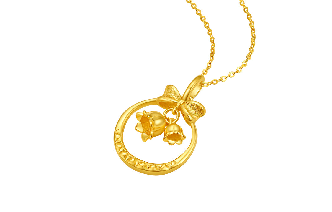 999 24K Gold Pendant Flower 1.7-2.1g A0411808
