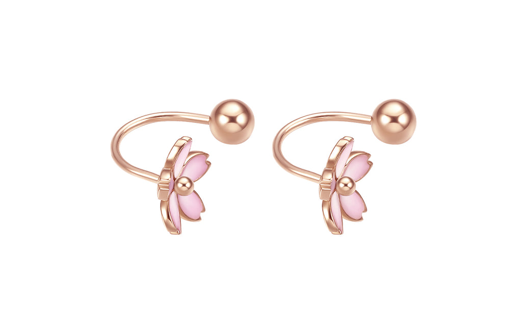 日艺馆 18K Rose Gold Earrings              Flower 1.2-1.6g KIHH096838