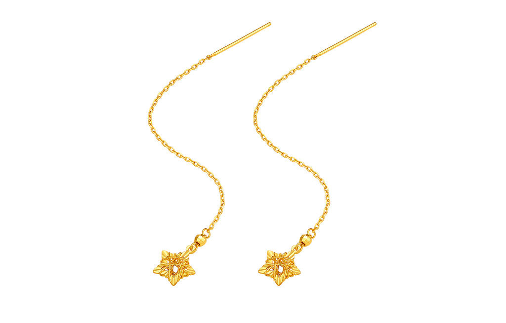"Infinite" 24K Gold Earrings Star 1.69-2.09g A0910784