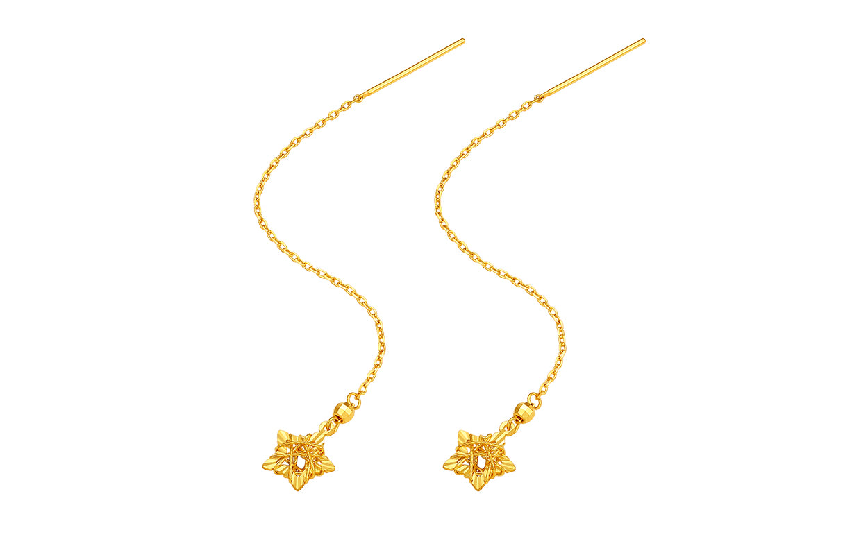 "Infinite" 24K Gold Earrings Star 1.69-2.09g A0910784