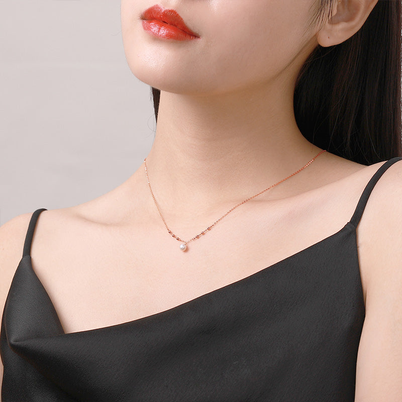 18K Gold Pendant Necklace Pearl 0.75-1.05g X067998