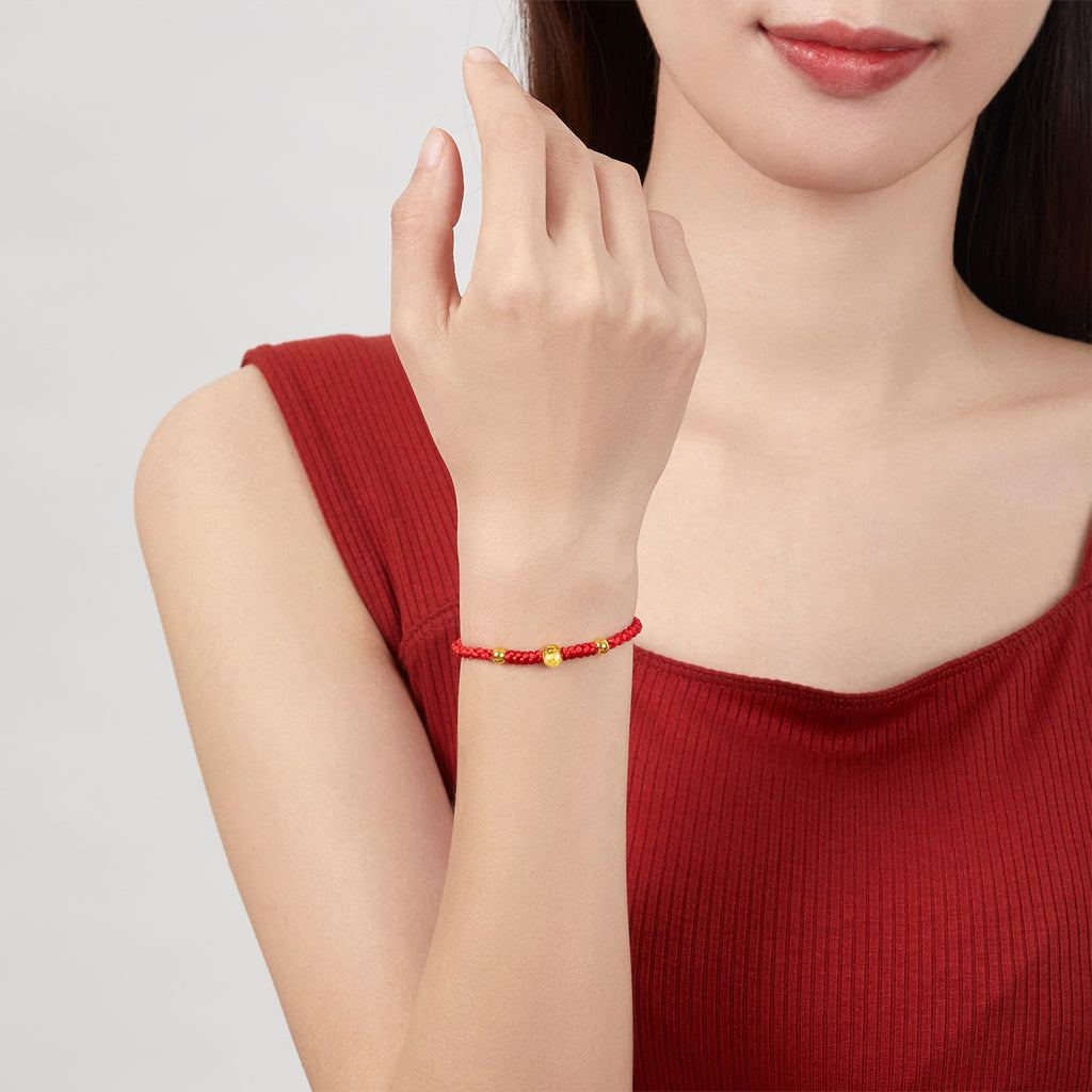 999 24K Gold String Bracelet 1.21-1.81g A178883
