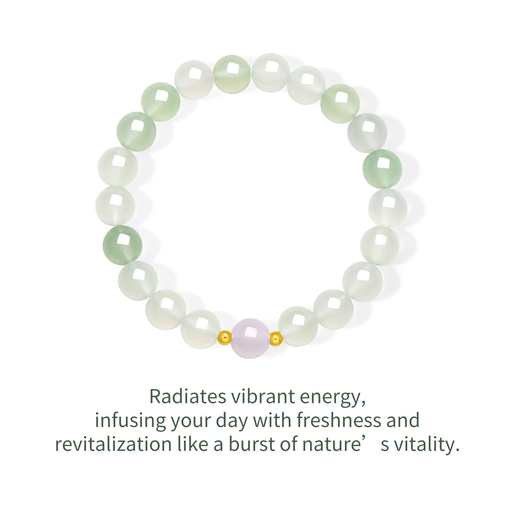 18K Gold Beaded Bracelet Chalcedony 0.03-0.05g J1915936