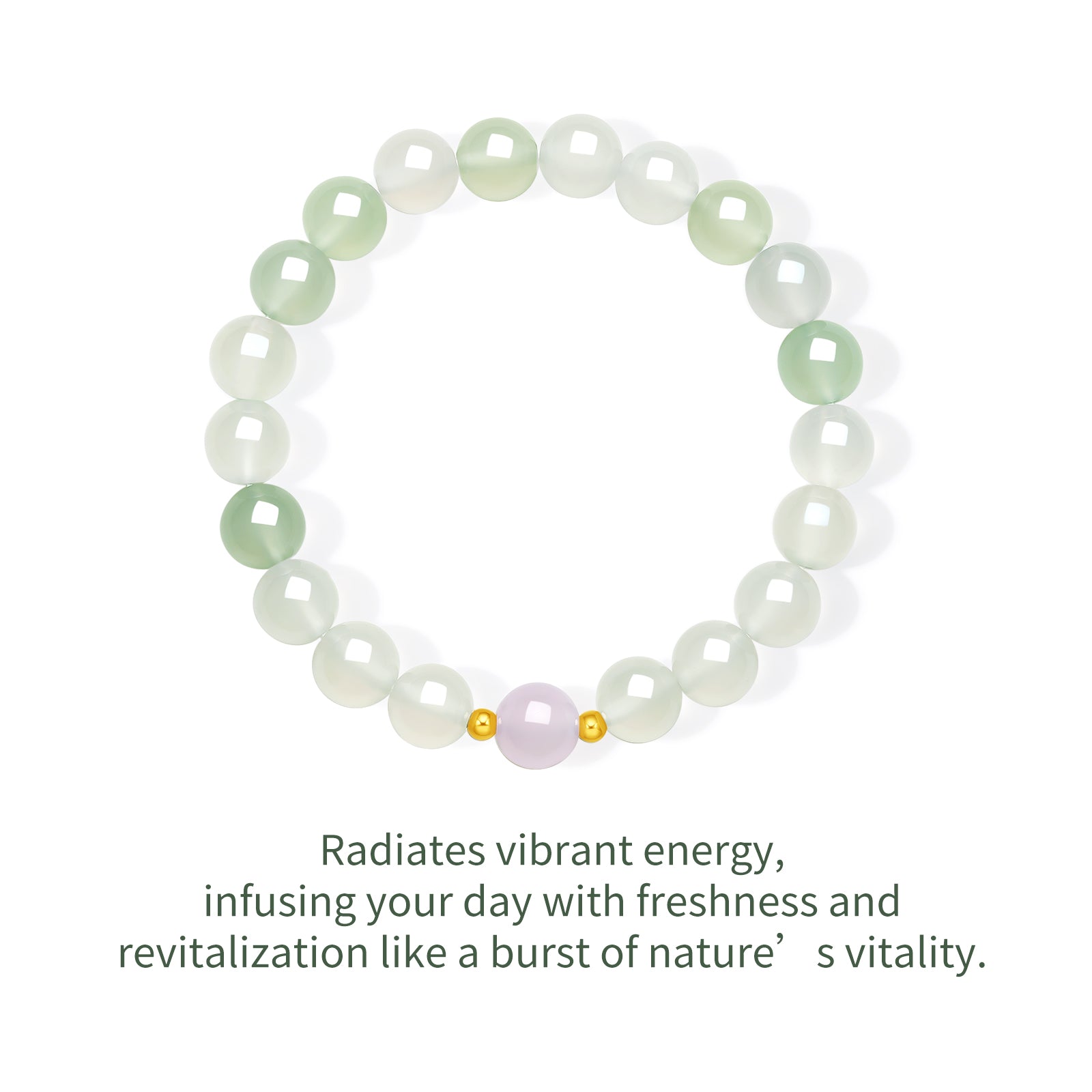 18K Gold Beaded Bracelet Chalcedony 0.03-0.05g J1915936