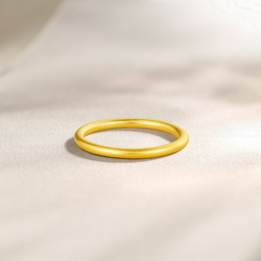 24K Gold Ancient Method Plain Ring 1.5-2.1g A0110912