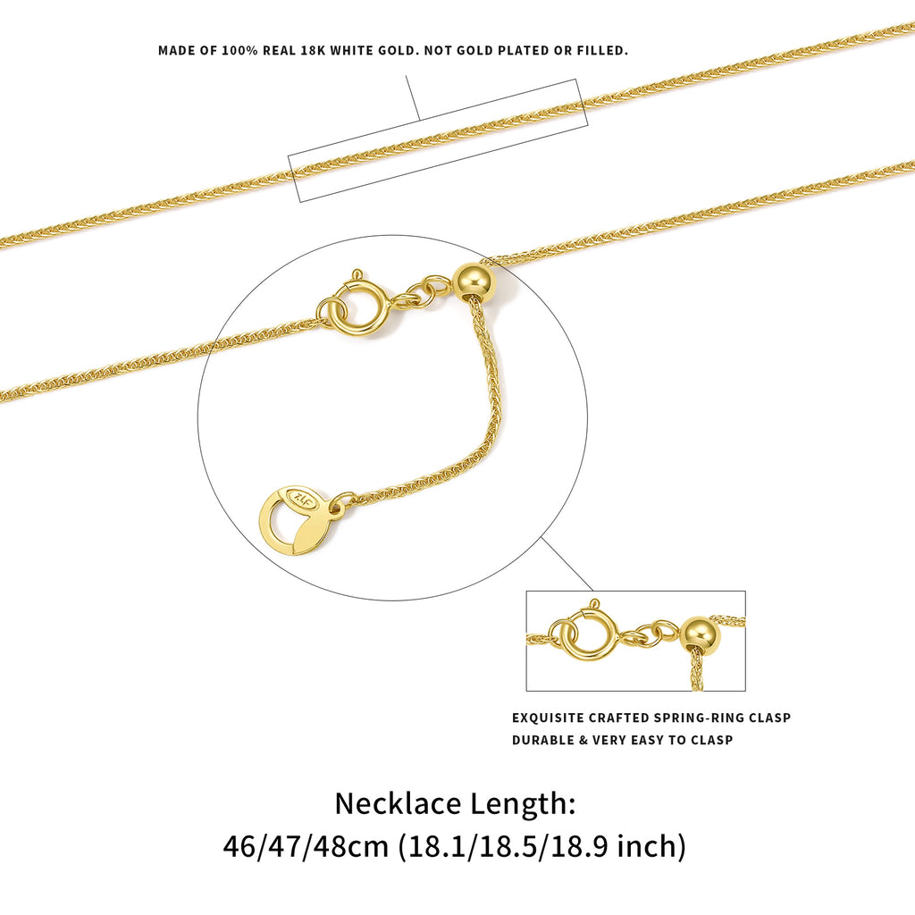 18K Gold Adjustable Snake Chain Necklace 1-1.2g / 1.6-1.8g / 2.5-2.7g C0510269