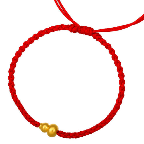 "Antiquity Gold" 999.9 24K Gold String Bracelet Gourd 2.1-2.4g AA175504