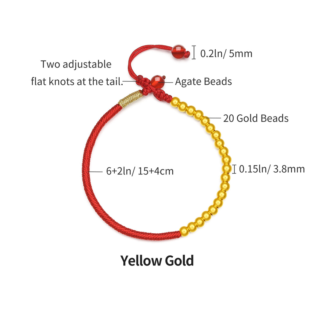 Antiquity Gold' 999.9 24K Gold String Bracelet 2-2.5g A178862