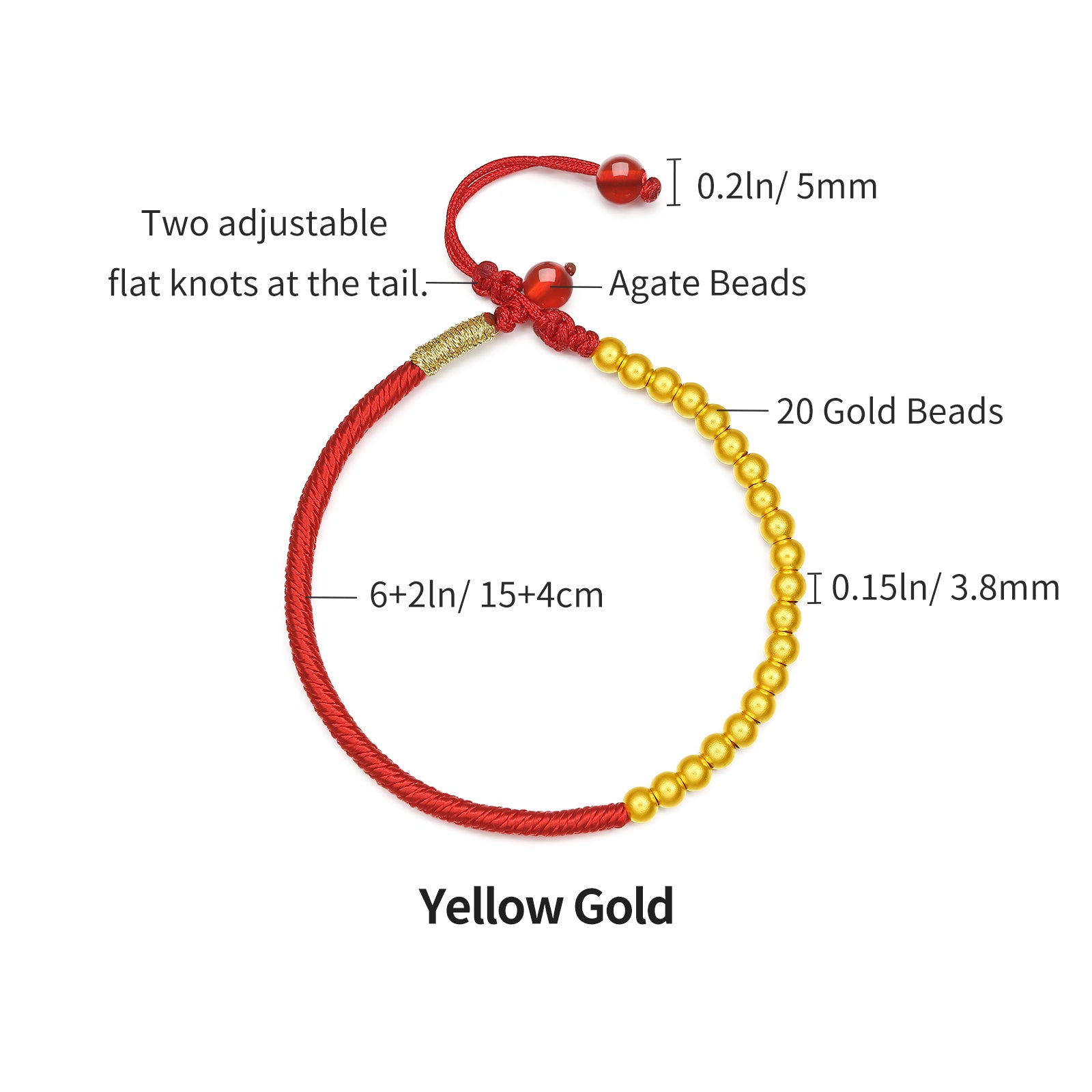 Antiquity Gold' 999.9 24K Gold String Bracelet 2-2.5g A178862