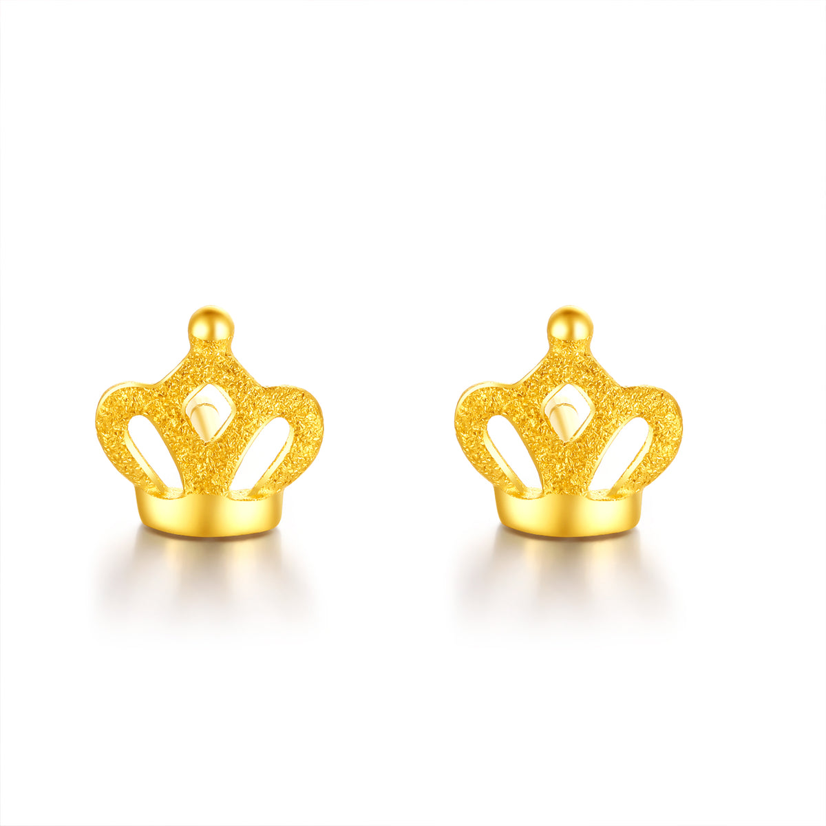 999 24K Gold Earrings Crown 1.2-1.4g AC091143