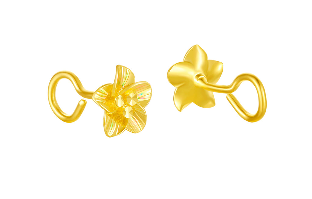 999 24K Gold Earrings Flower 2.2-2.5g AA095065