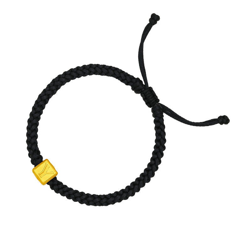 "ZHOU LIU FU X Johnny Huang"  24K Gold Bracelet Letter Y 1-1.2g A1711533