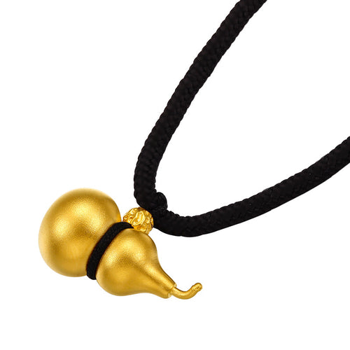 "Antiquity Gold" 999.9 24K Gold Pendant Necklace Gourd 5.7-6g AA044786
