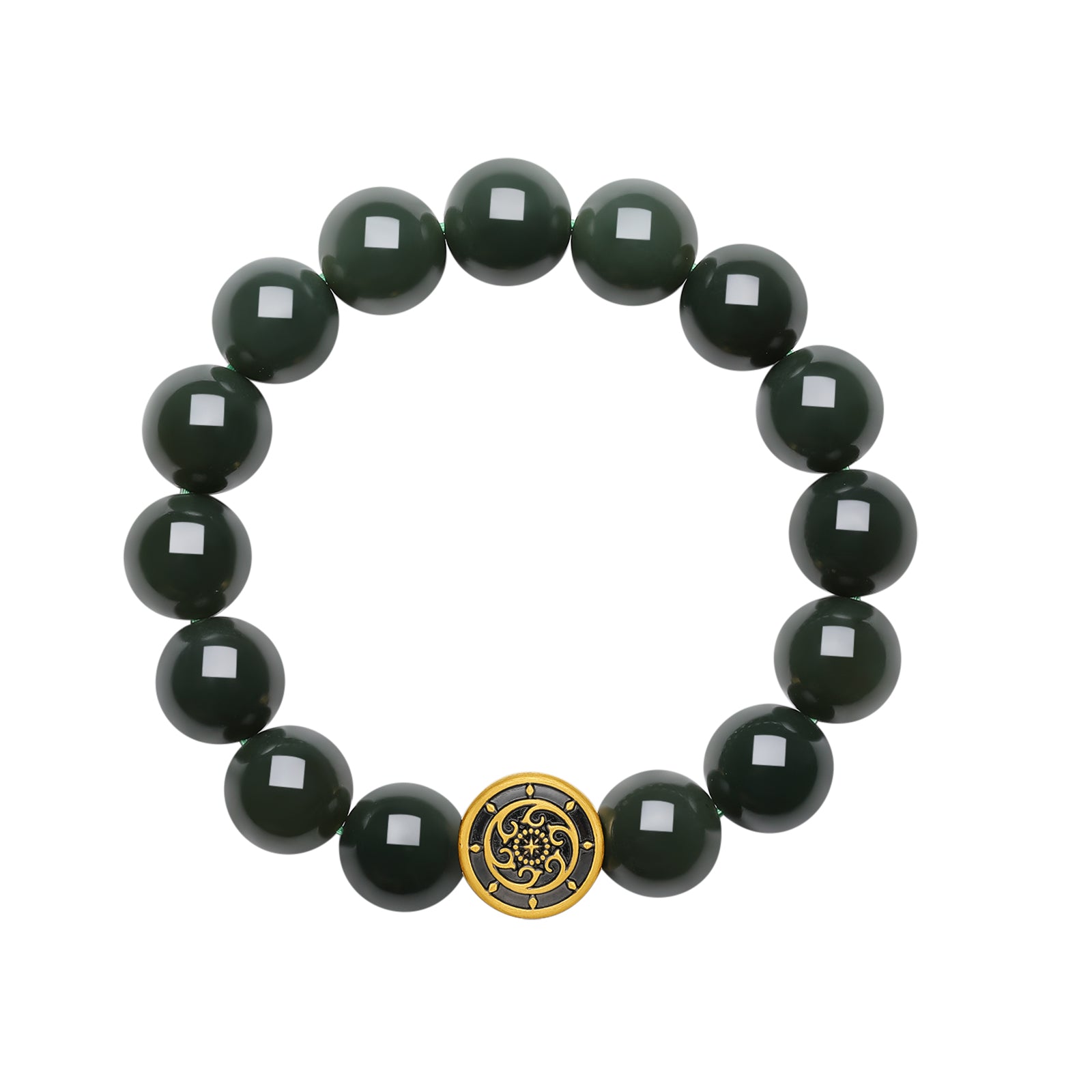 24K Gold Beaded Bracelet Hetian Jade 1.5-1.8g Y1916112