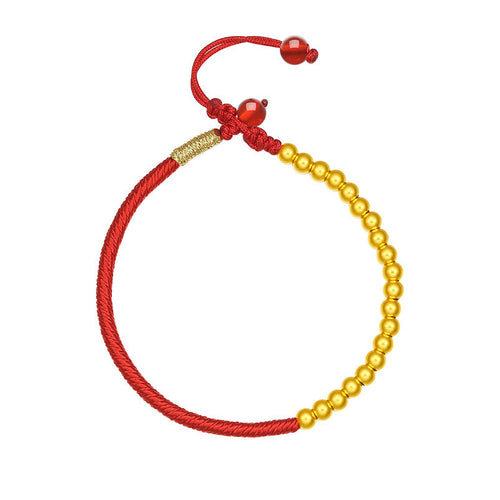 "Antiquity Gold" 999.9 24K Gold String Bracelet 2-2.5g A178862