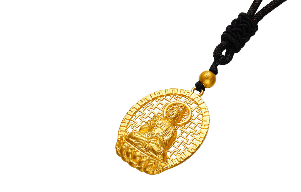 "Antiquity Gold" 999.9 24K Gold Pendant Necklace Buddha 5.3-5.8g AA043865