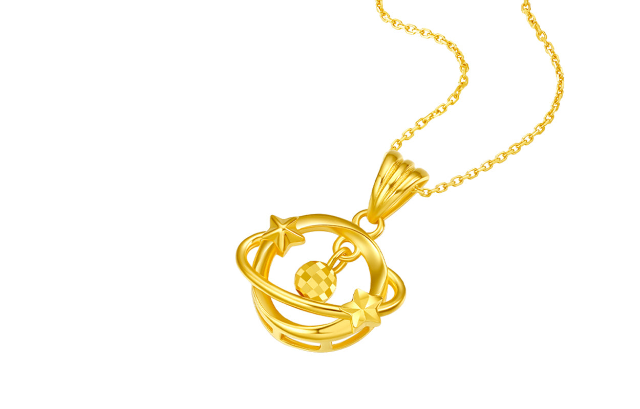 "infinite" 24K Gold Pendant Star 1.3-1.6g A048603