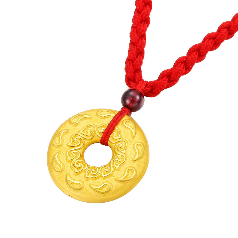 24K Gold Pendant Necklace 1.1-1.4g Ping An Kou AD040877