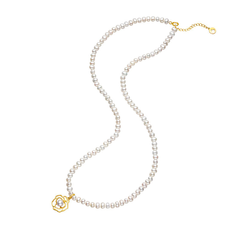 18K Gold Pendant Necklace Pearl 1-1.3g X0611716