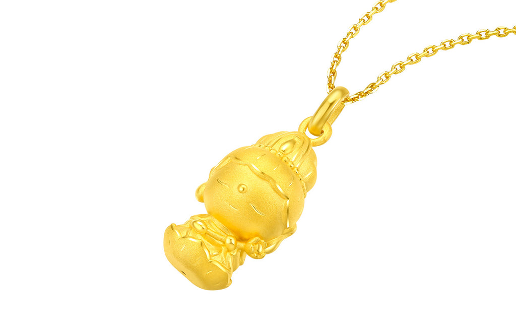  24K Gold Pendant              Mahasthamaprapta Bodhisattva 2.3-2.7g AD045044