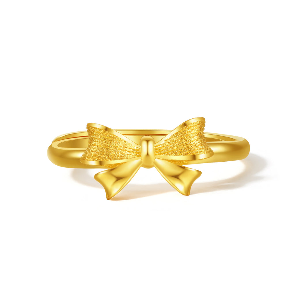 Escape Princess Series 24K Gold Bow Ring 2.35-3.8g A0112641