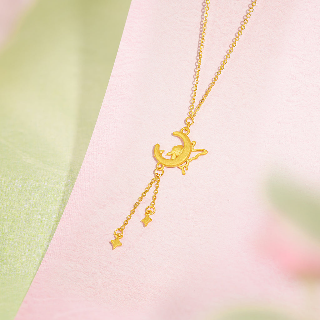 “Dream in the Garden” 24K Gold Pendant Necklace Butterfly 3.45-3.75g A0614957