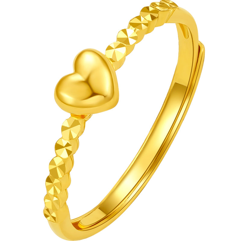 999 24K Gold Ring Heart 1.7-2.2g A018938