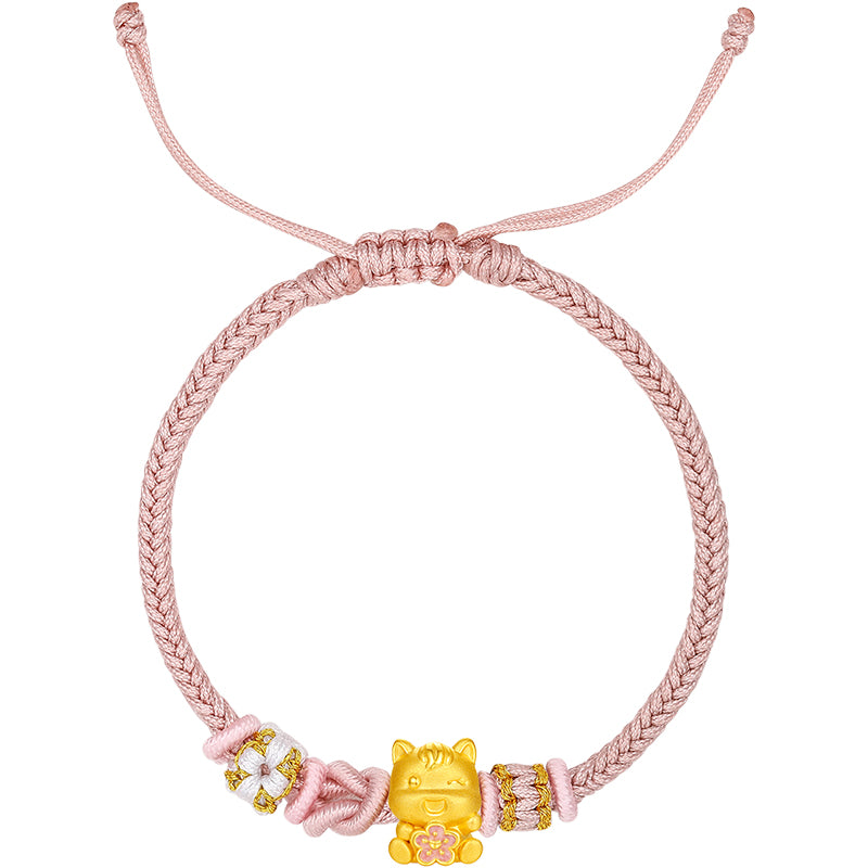 「馬年」24K金手鍊 馬形花飾 0.7-1克 16-22公分 A1715797