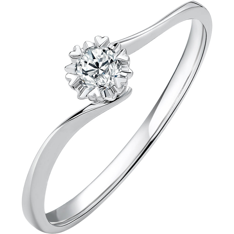 18K White Gold Ring Diamond 0.1ct 1.1-1.6g KGDB021231