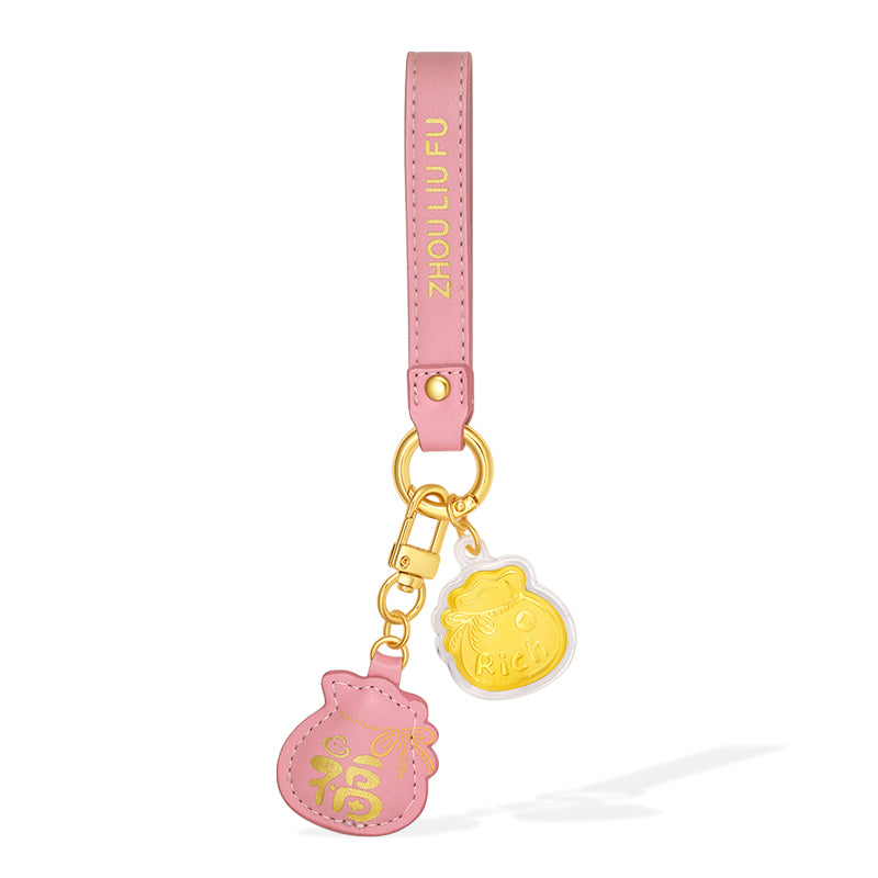 999 24K Gold Amulet Fortune Bag 0.002g A2550152