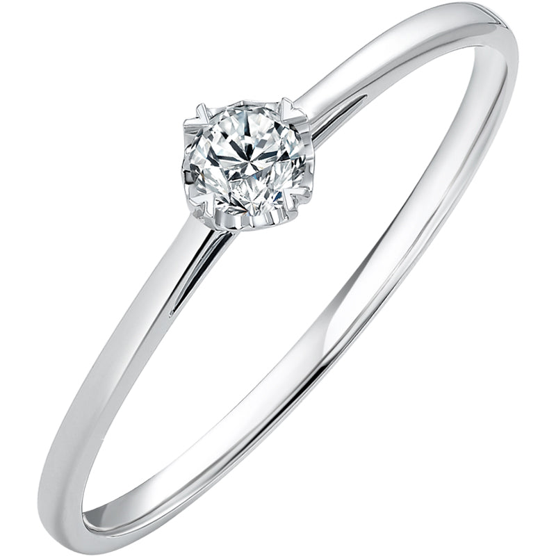 18K White Gold Ring Diamond 0.1ct 0.5-1g KGDB021047