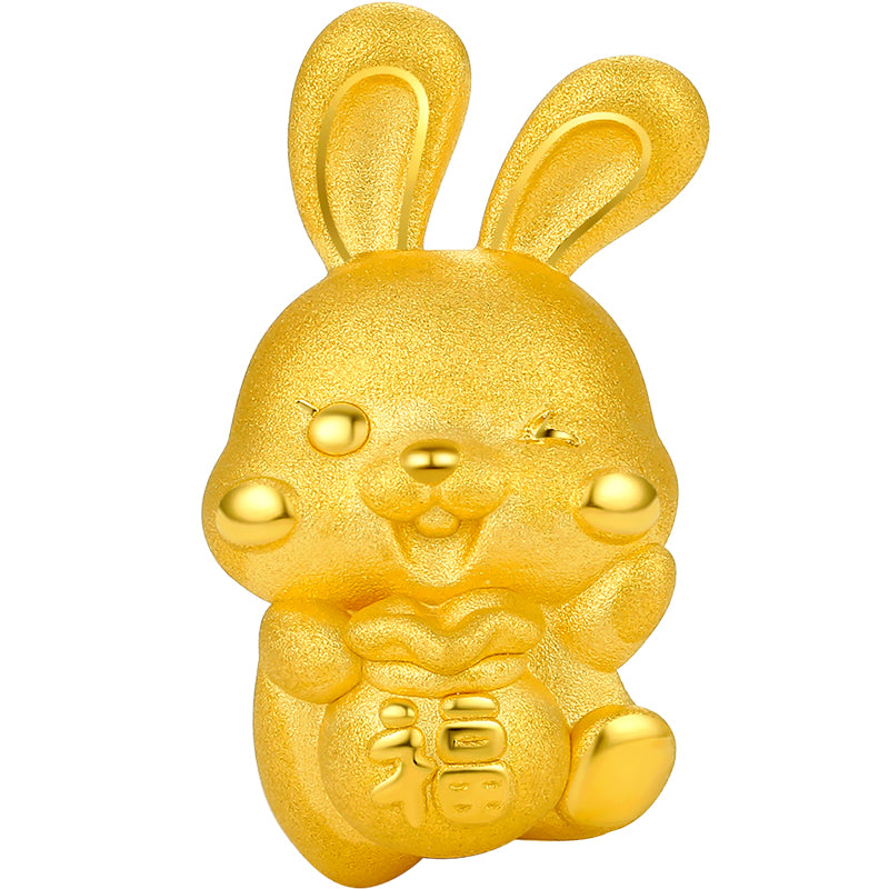 「生肖兔」24K 黃金串飾手鍊 兔子 1-1.2克 A1611237