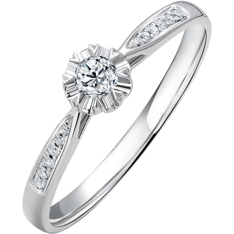 18K White Gold Ring Diamond 0.09ct 0.0026ct 1.4-1.7g KGDB021088