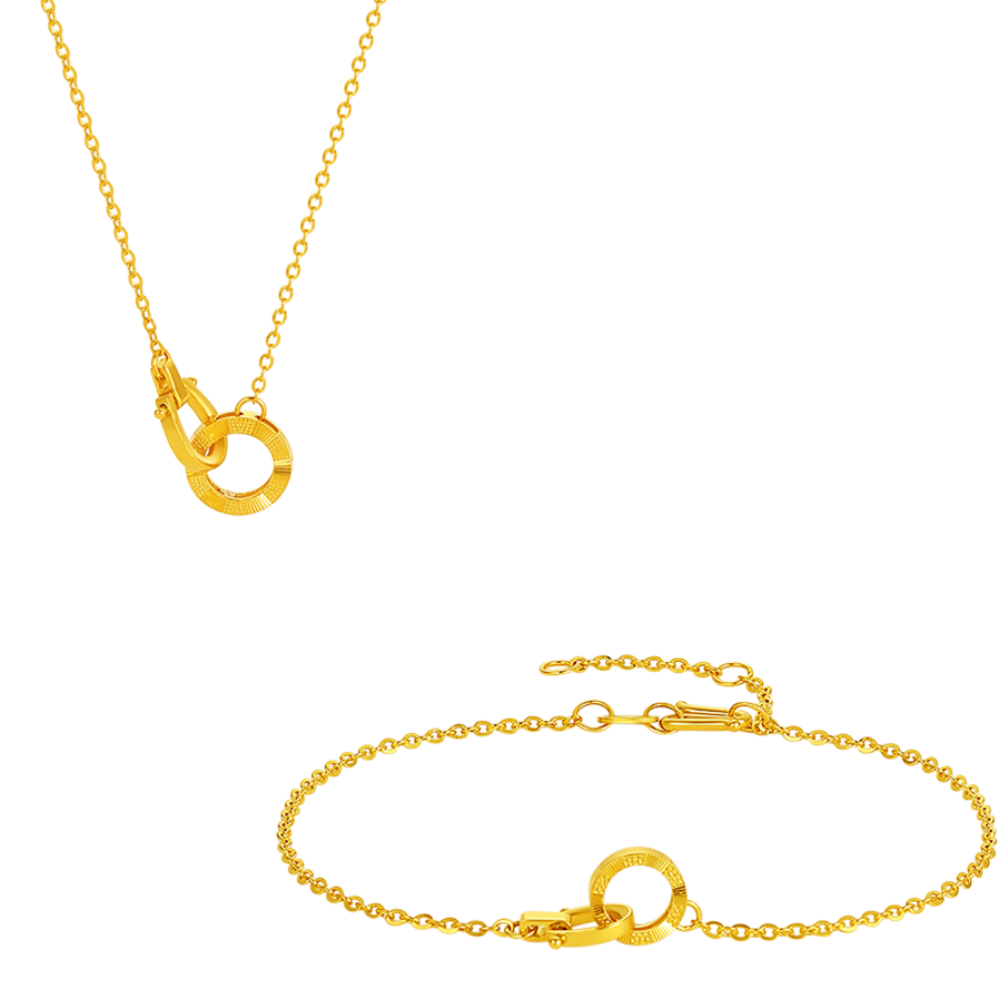 'Year of the Horse'  24K Gold Pendant Necklace/Bracelet Horseshoe A0615540 A0615541